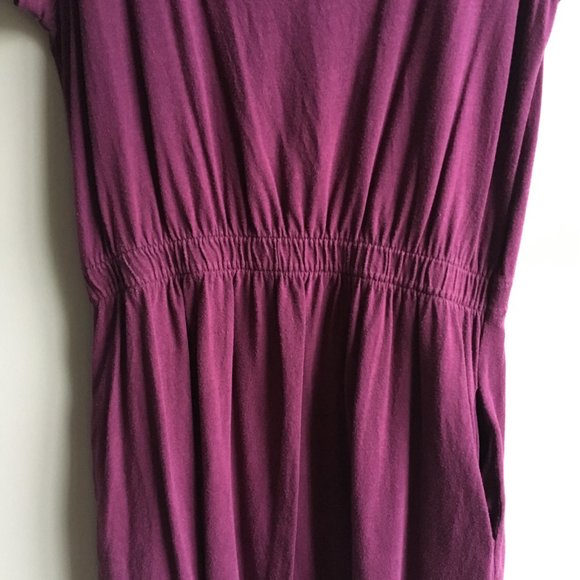 ⚪ Burgundy casual knit scoop neck mini dress with pockets - Picture 6 of 14